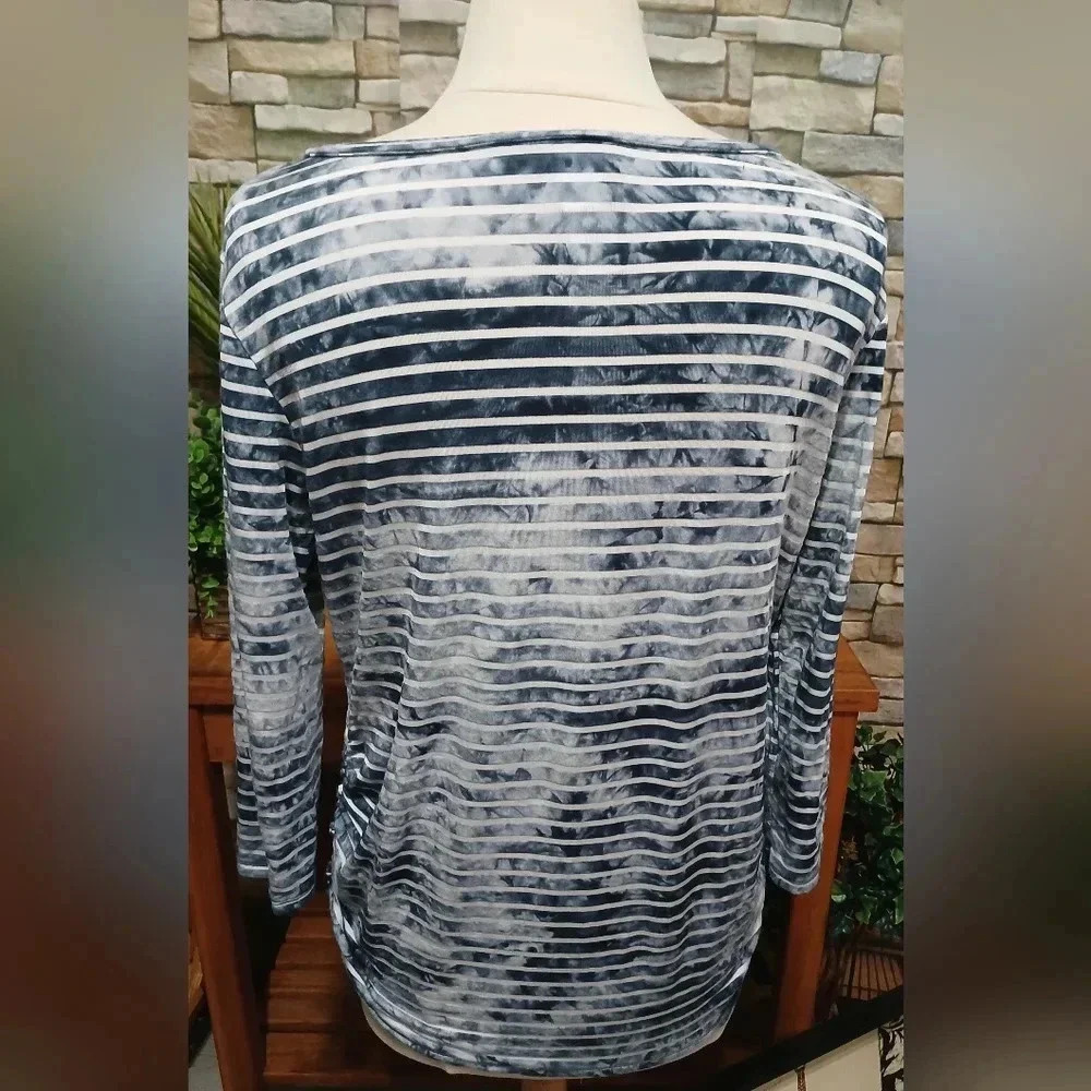 Ruby Rd Large Striped Jeweled Blouse Top‎ - Picture 3 of 4